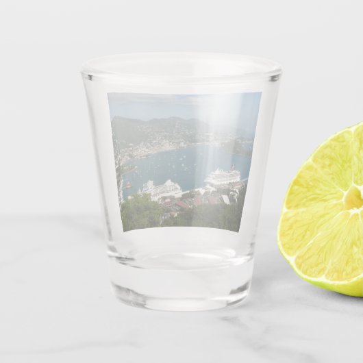Harbour op de St. Thomas US Maagdeneilanden Shot Glas (Achterkant)