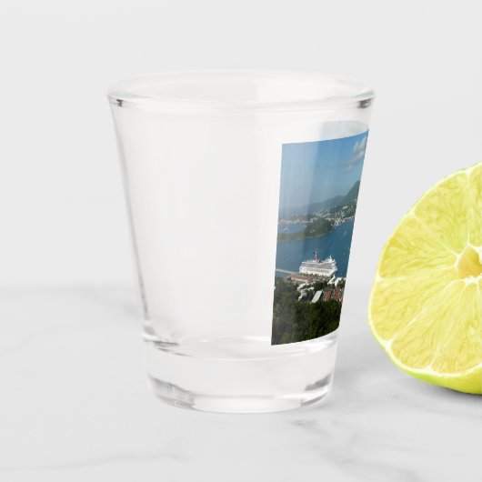 Harbour op de St. Thomas US Maagdeneilanden Shot Glas (Links)