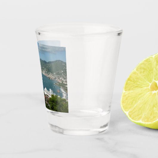 Harbour op de St. Thomas US Maagdeneilanden Shot Glas (Rechts)