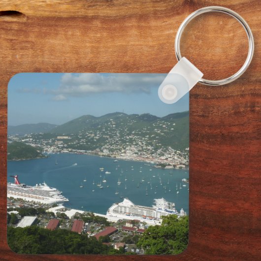 Harbour op de St. Thomas US Maagdeneilanden Sleutelhanger (Achterkant)