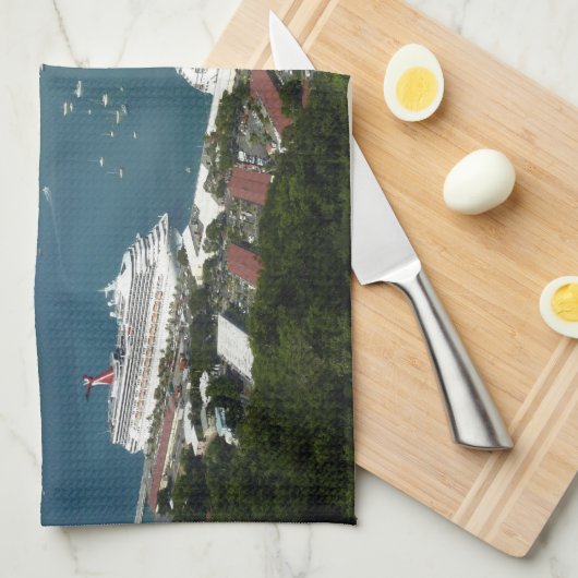 Harbour op de St. Thomas US Maagdeneilanden Theedoek (Quarter Fold)