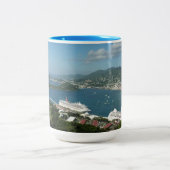 Harbour op de St. Thomas US Maagdeneilanden Tweekleurige Koffiemok (Center)