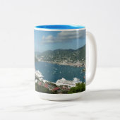 Harbour op de St. Thomas US Maagdeneilanden Tweekleurige Koffiemok (Voorkant rechts)