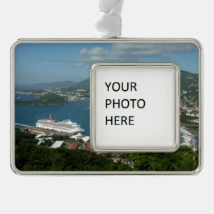 Harbour op de St. Thomas US Maagdeneilanden Verzilverd Omlijst Ornament
