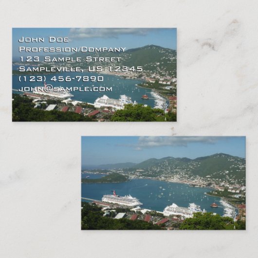 Harbour op de St. Thomas US Maagdeneilanden Visitekaartje (Voorkant / Achterkant)