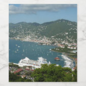 Harbour op de St. Thomas US Maagdeneilanden Wijn Etiket (Enkel label)