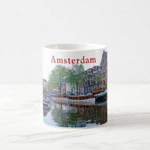 Harbour op het kanaal in Amsterdam Koffiemok