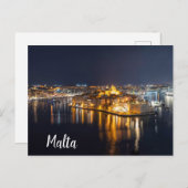 Harbour op Malta verlicht 's nachts Briefkaart (Voorkant / Achterkant)