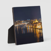 Harbour op Malta verlicht 's nachts Fotoplaat (Voorkant)