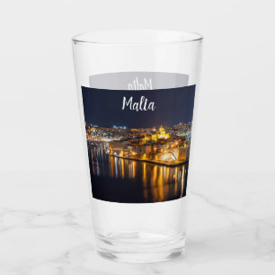 Harbour op Malta verlicht 's nachts Glas