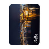 Harbour op Malta verlicht 's nachts Magneet (Verticaal)