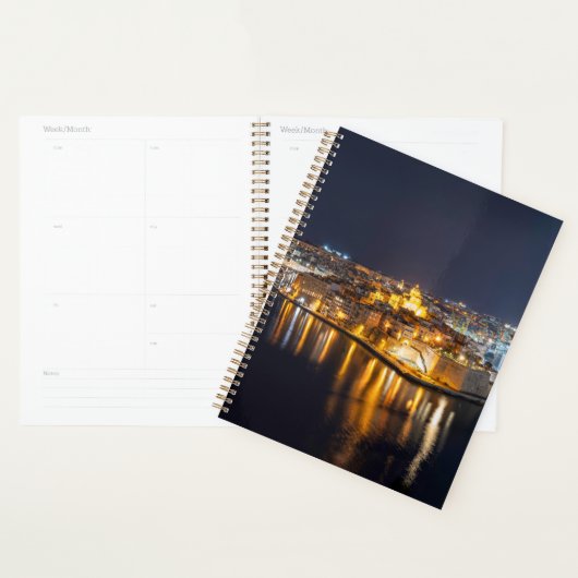 Harbour op Malta verlicht 's nachts Planner (Display)