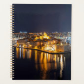 Harbour op Malta verlicht 's nachts Planner (Voorkant)
