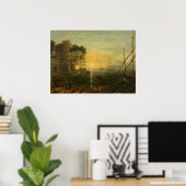 Harbour op Sunset - Claude Lorrain Fine Art Poster (Thuiskantoor)