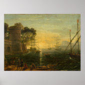 Harbour op Sunset - Claude Lorrain Fine Art Poster (Voorkant)