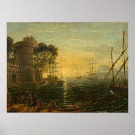 Harbour op Sunset - Claude Lorrain Fine Art Poster
