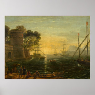 Harbour op Sunset - Claude Lorrain Fine Art Poster