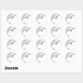 Harbour Porpoise in Swish Drawing Style Ronde Sticker (Vel)