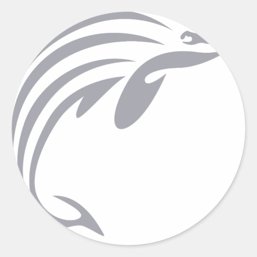 Harbour Porpoise in Swish Drawing Style Ronde Sticker (Voorkant)