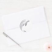 Harbour Porpoise in Swish Drawing Style Ronde Sticker (Envelop)