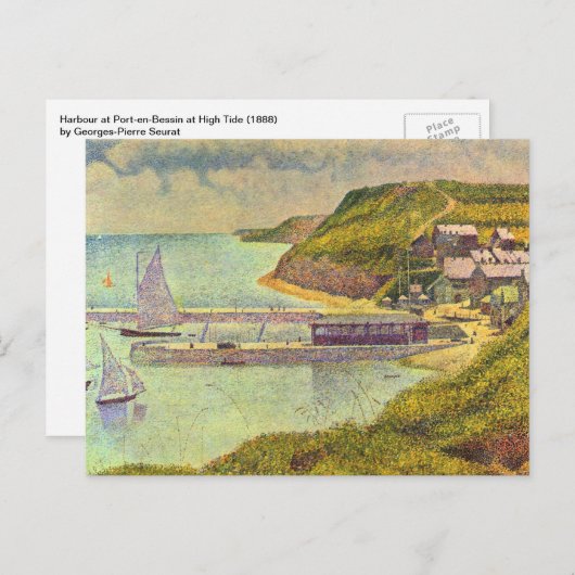Harbour Port-en-Bessin High Tide van Georges Seura Briefkaart (Voorkant / Achterkant)