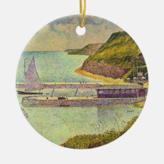 Harbour Port-en-Bessin High Tide van Georges Seura Keramisch Ornament (Voorkant)