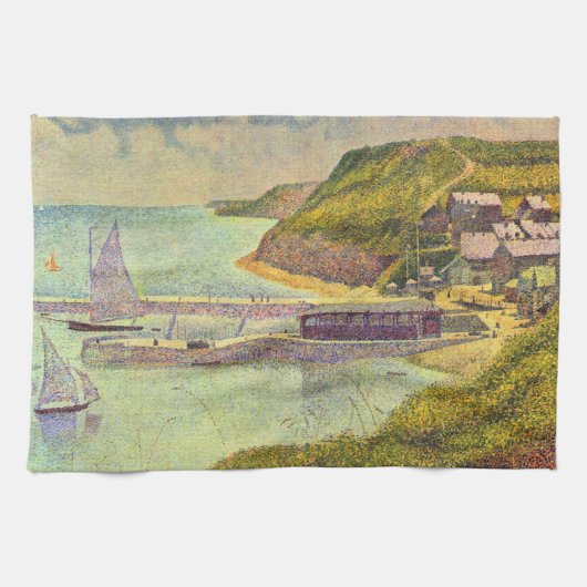 Harbour Port-en-Bessin High Tide van Georges Seura Theedoek (Horizontaal)