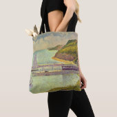 Harbour Port-en-Bessin High Tide van Georges Seura Tote Bag (Dichtbij)