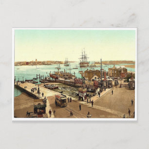 Harbour, Portsmouth, Engeland klassiek Photochrom Briefkaart