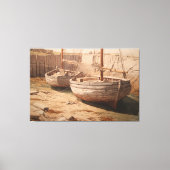 Harbour Rest: Sepia Laagtij Canvas Afdruk (Voorkant)