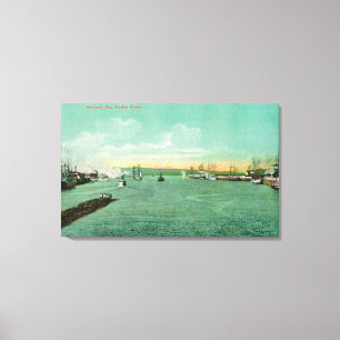 Harbour Scene in Portland, Oregon 2 Canvas Afdruk
