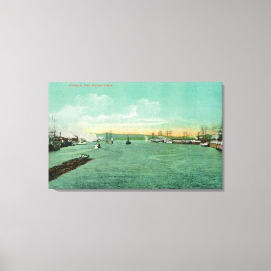 Harbour Scene in Portland, Oregon 2 Canvas Afdruk (Voorkant)