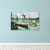 Harbour-scène in Portland, Oregon Canvas Afdruk (Insitu (Houten vloer))