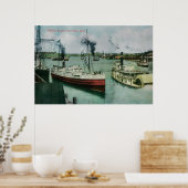 Harbour-scène in Portland, Oregon Poster (Keuken)