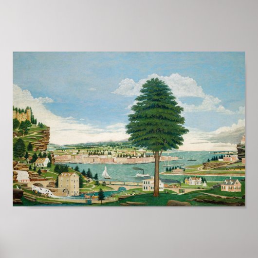 Harbour Scene met Kasteel | Jurgan Frederick Huge Poster (Voorkant)