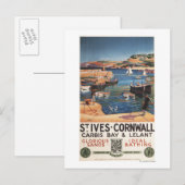 Harbour Scene with Girl and Gulls Railway Briefkaart (Voorkant / Achterkant)