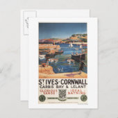 Harbour Scene with Girl and Gulls Railway Briefkaart (Voorkant / Achterkant)