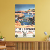 Harbour Scene with Girl and Gulls Railway Canvas Afdruk (Insitu (Woonkamer))