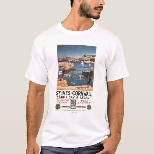 Harbour Scene with Girl and Gulls Railway T-shirt (Voorkant)