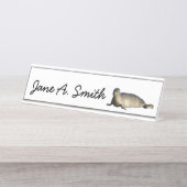 Harbour Seal in La Jolla California Bureau Naambordje (Voorkant)