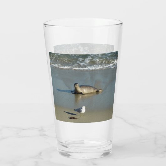 Harbour Seal in La Jolla California Glas (Achterkant)