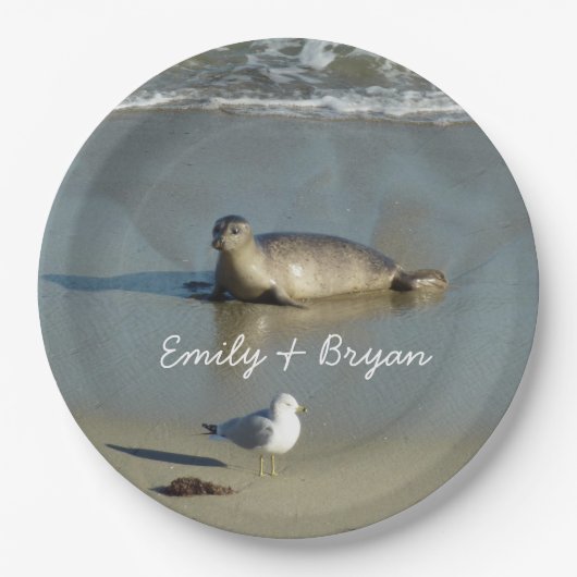 Harbour Seal in La Jolla California Papieren Bordje (Voorkant)