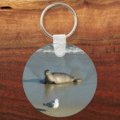 Harbour Seal in La Jolla California Sleutelhanger (Voorkant)