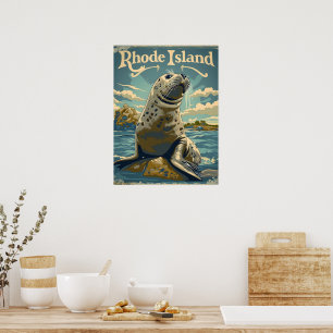 Harbour Seal Rhode Island Poster