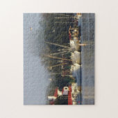 Harbour Shrimp Boats at Morning Jigzaag Legpuzzel (Verticaal)