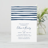 Harbour Stripe Engagement Party Invitation Kaart (Staand voorkant)
