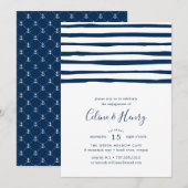 Harbour Stripe Engagement Party Invitation Kaart (Voorkant / Achterkant)