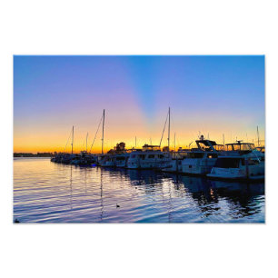 Harbour Sunset San Diego, Californië Foto Afdruk