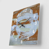 Harbour Sunset Vierkante Klok (Hoek)