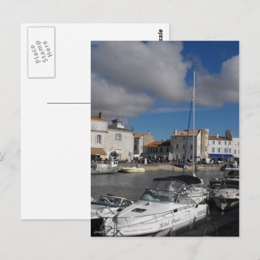Harbour te Ile de Re, Frankrijk Briefkaart (Voorkant / Achterkant)